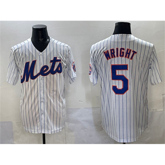 New York Mets #5 David Wright White KLUNKIM Stitched Jersey