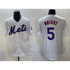 New York Mets #5 David Wright White KLUNKIM Stitched Jersey