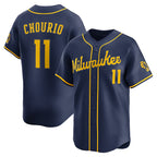 Milwaukee Brewers #11 Jackson Chourio Navy KLUNKIM Alternate 2 Limited Jersey