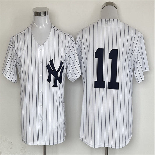 New York Yankees #11 White Home Replica Player Name Jersey Baseball Jerseys