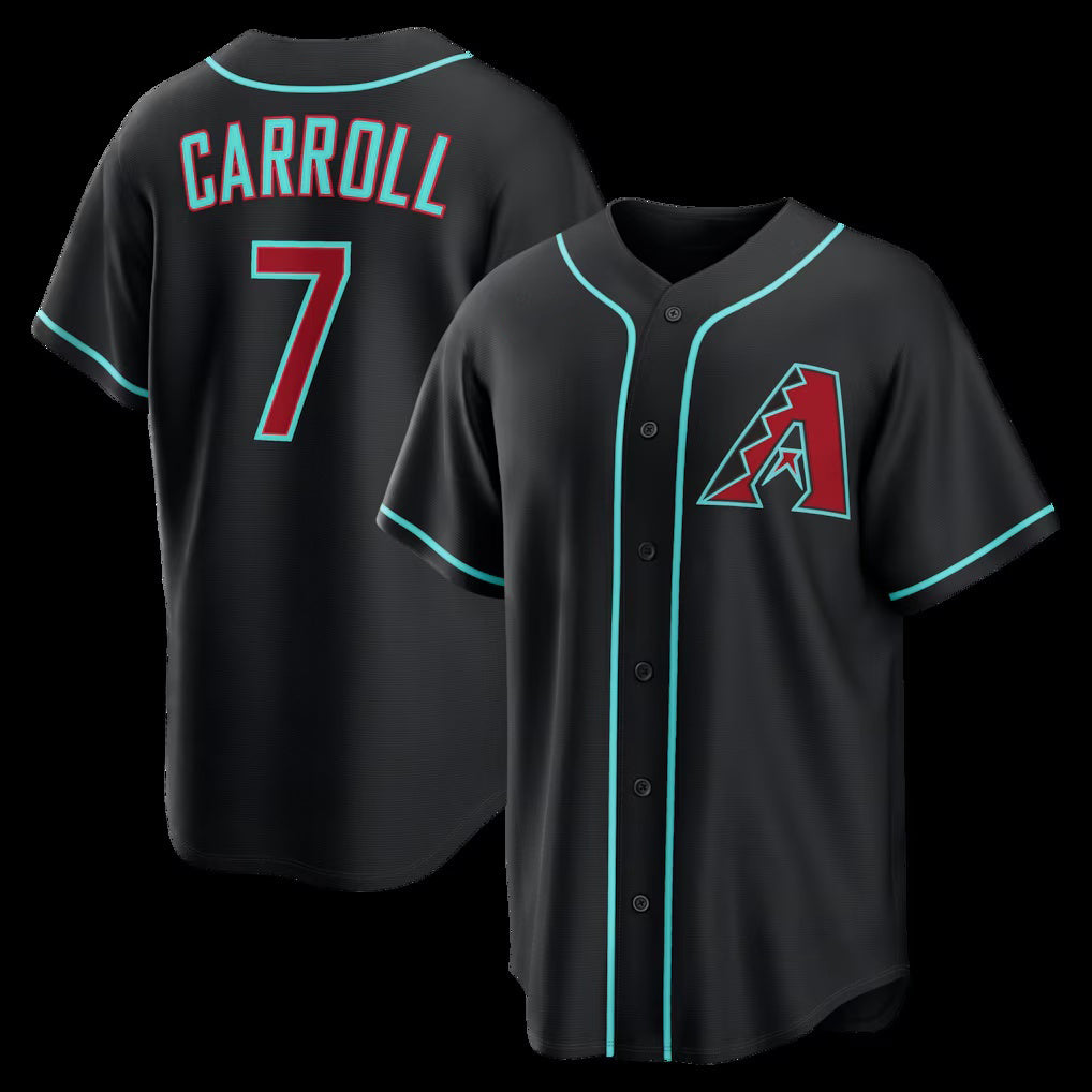 Arizona Diamondbacks #7 Corbin Carroll Black KLUNKIM Alternate Replica Jersey
