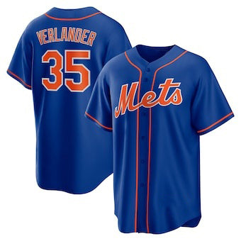New York Mets #35 Justin Verlander Blue KLUNKIM Stitched Cool Base Jersey