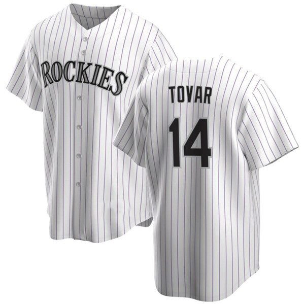 Colorado Rockies #14 Ezequiel Tovar White KLUNKIM Cool Base Stitched Jersey