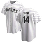 Colorado Rockies #14 Ezequiel Tovar White KLUNKIM Cool Base Stitched Jersey