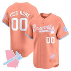 Custom Atlanta Braves Bubblegum Pink Vapor Premier Limited Jersey ¨C Peach KLUNKIM