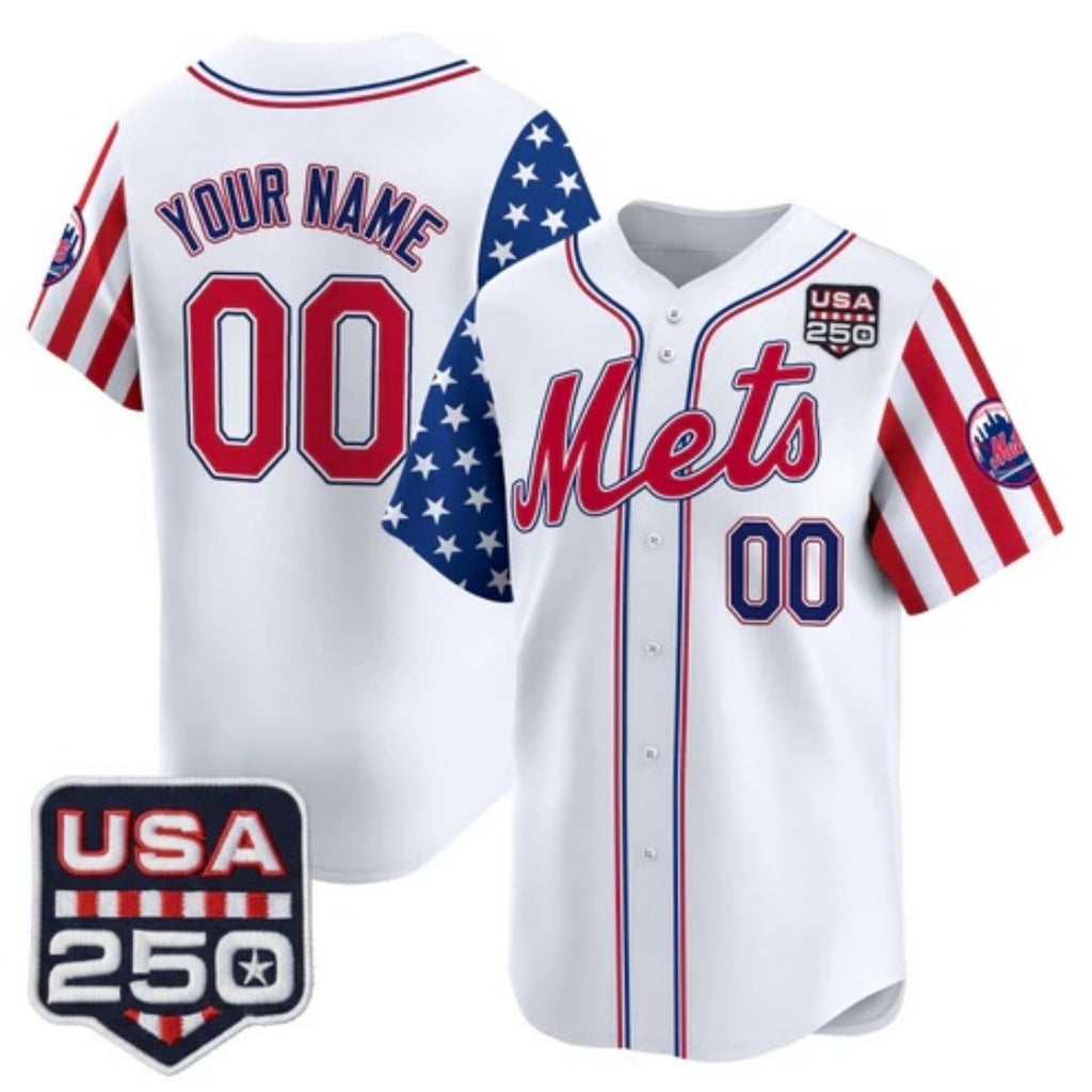 Custom New York Mets America 250 Edition Vapor Premier Limited White KLUNKIM Stitched Jerseys