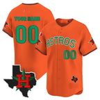Custom Houston Astros Mexico Texas Patch Vapor Premier Limited Jersey V3 ¨C Orange KLUNKIM