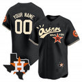 Custom Houston Astros Cactus Jack Style Vapor Premier Limited Jersey ¨C Black KLUNKIM