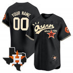 Custom Houston Astros Cactus Jack Style Vapor Premier Limited Jersey ¨C Black KLUNKIM