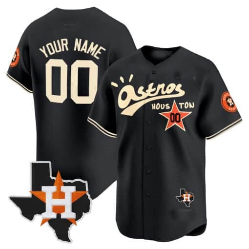 Custom Houston Astros Cactus Jack Style Vapor Premier Limited Jersey ¨C Black KLUNKIM
