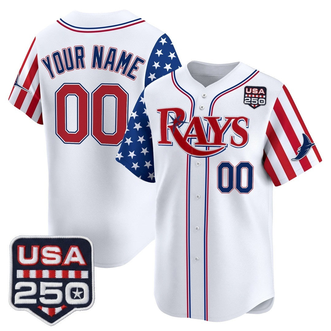 Custom Tampa Bay Rays America 250 Edition Vapor Premier Limited White KLUNKIM Stitched Jerseys