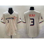 Houston Astros #3 Jeremy Pena Cream KLUNKIM 2025 City Connect With Texas Patch Limited Stitched Jersey