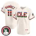 Cleveland Guardians #11 Jos¨¦ Ram¨ªrez Cream KLUNKIM Mexico Vapor Premier Limited Stitched Jersey