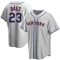New York Mets #23 Javier Baez Gray KLUNKIM Replica Jersey