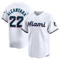 Miami Marlins #22 Sandy Alcantara White KLUNKIM Home Limited Player Jersey