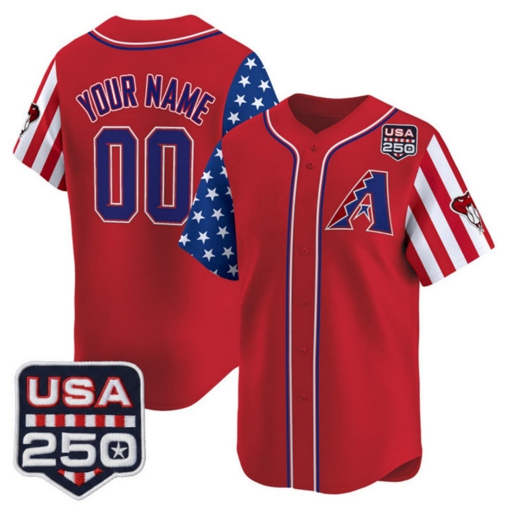 Custom Arizona Diamondbacks America 250 Edition Vapor Premier Limited Red KLUNKIM Stitched Jerseys