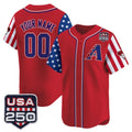 Custom Arizona Diamondbacks America 250 Edition Vapor Premier Limited Red KLUNKIM Stitched Jerseys