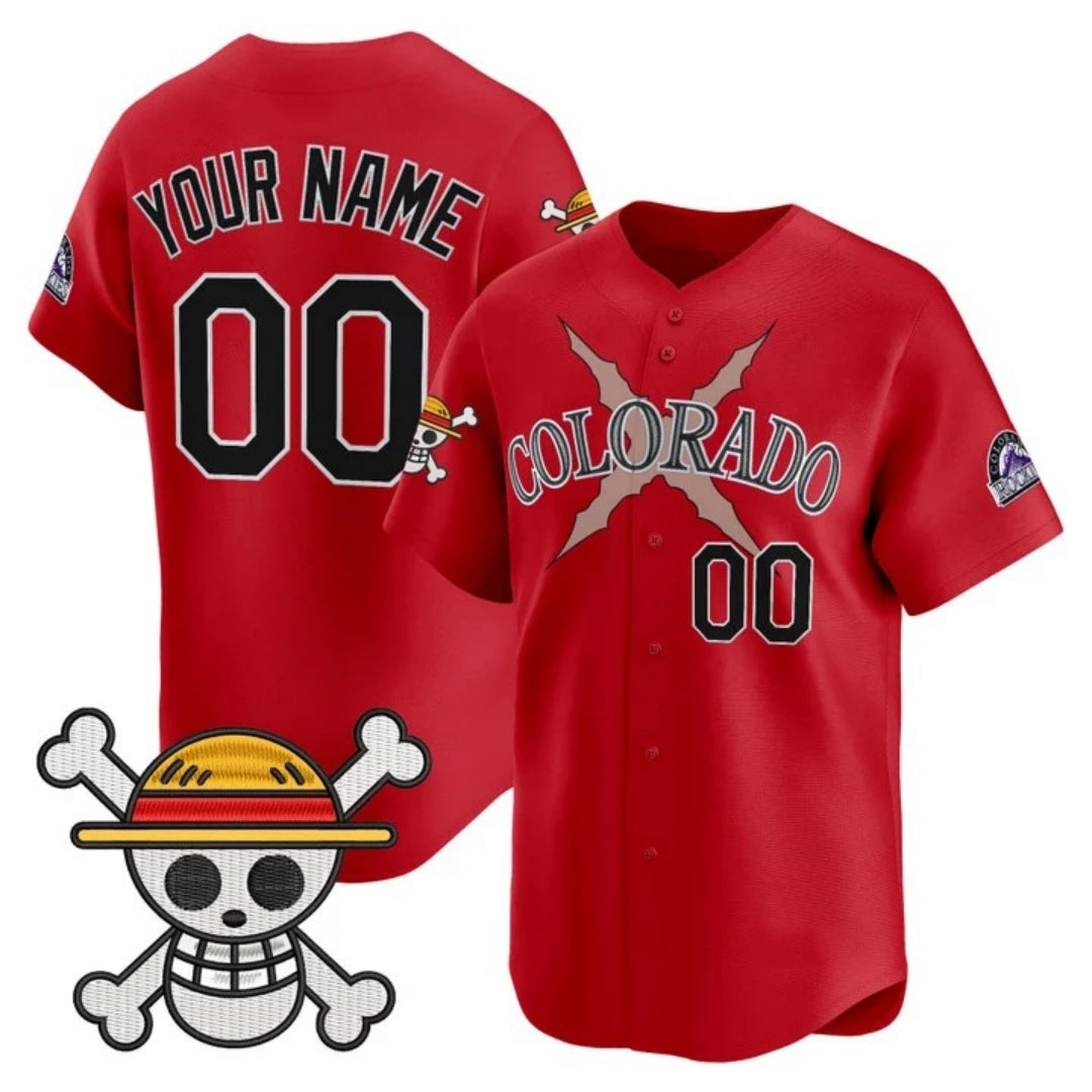 Custom Colorado Rockies x One Piece Red KLUNKIM Vapor Premier Limited Jersey - Stitched
