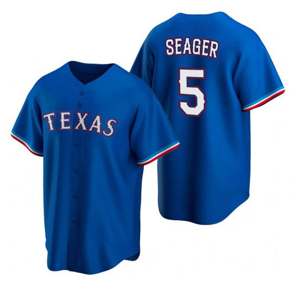 Texas Rangers #5 Corey Seager Blue KLUNKIM Cool Base Stitched Jersey