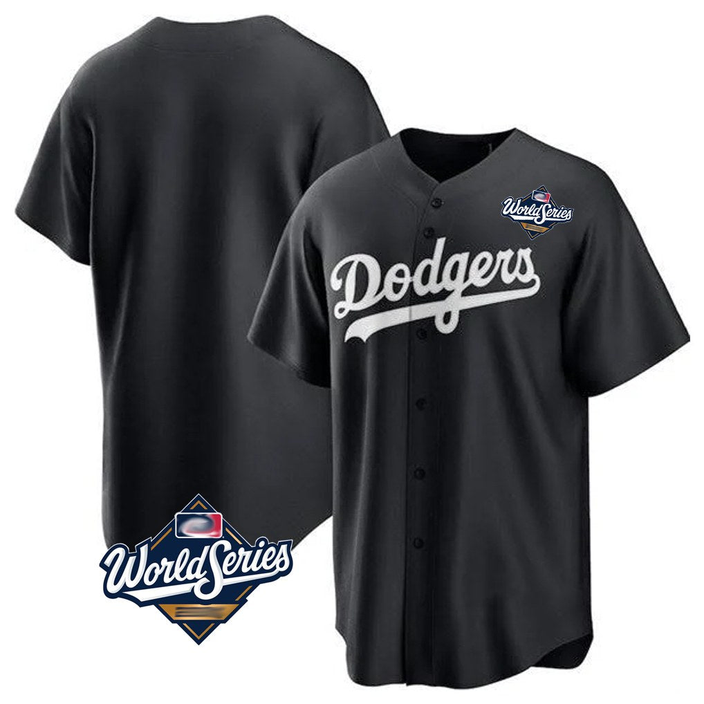 Los Angeles Dodgers Blank Player Black KLUNKIM Pitch Fashion World Series T-shirt Stitched Jerseys