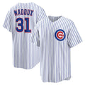 Chicago Cubs #31 Greg Maddux White KLUNKIM Home Retired Player Replica Jersey