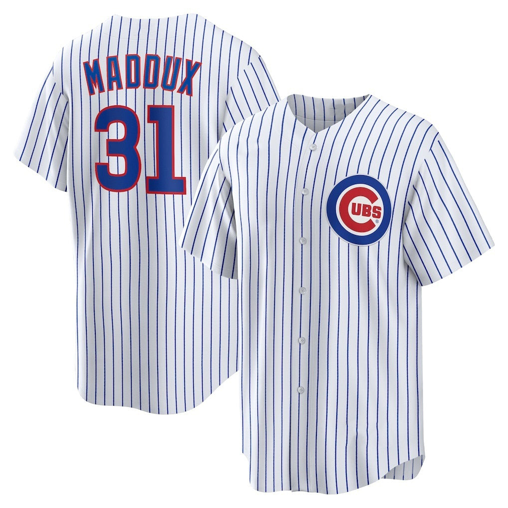 Chicago Cubs #31 Greg Maddux White KLUNKIM Home Retired Player Replica Jersey