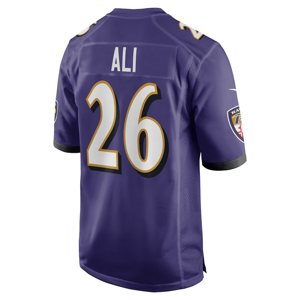 B.Ravens #26 Rasheen Ali Purple KLUNKIM Team Game Jersey