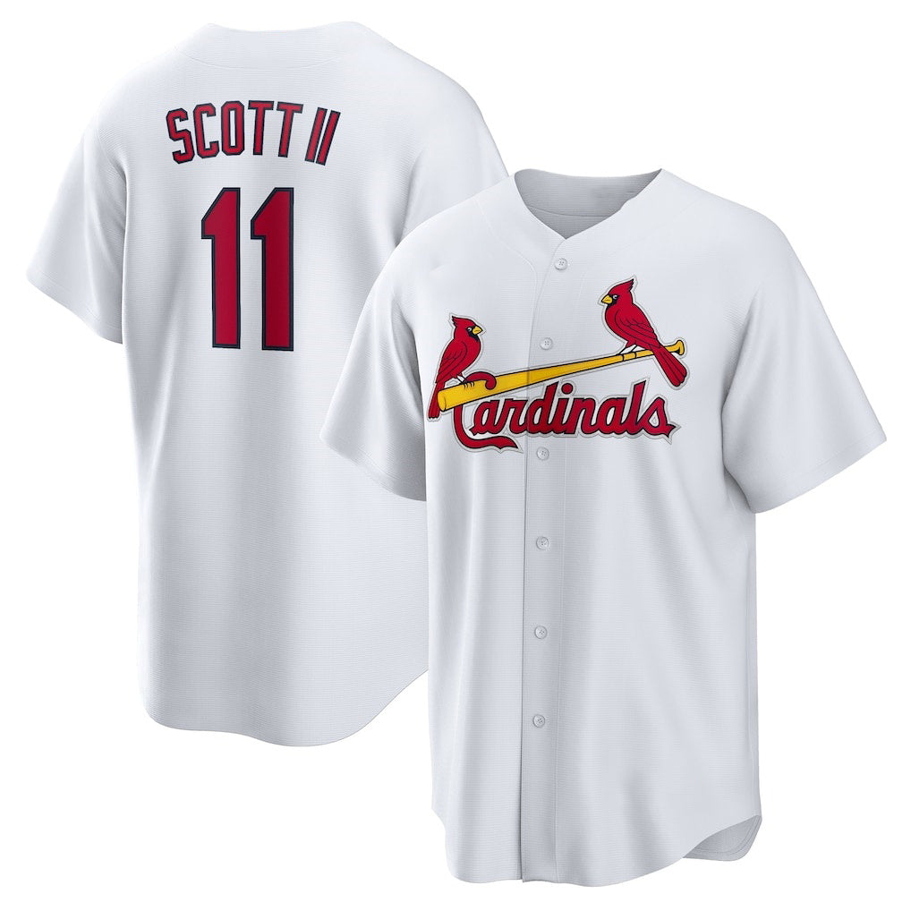 St. Louis Cardinals #11 Victor Scott II White KLUNKIM Home Replica Jersey