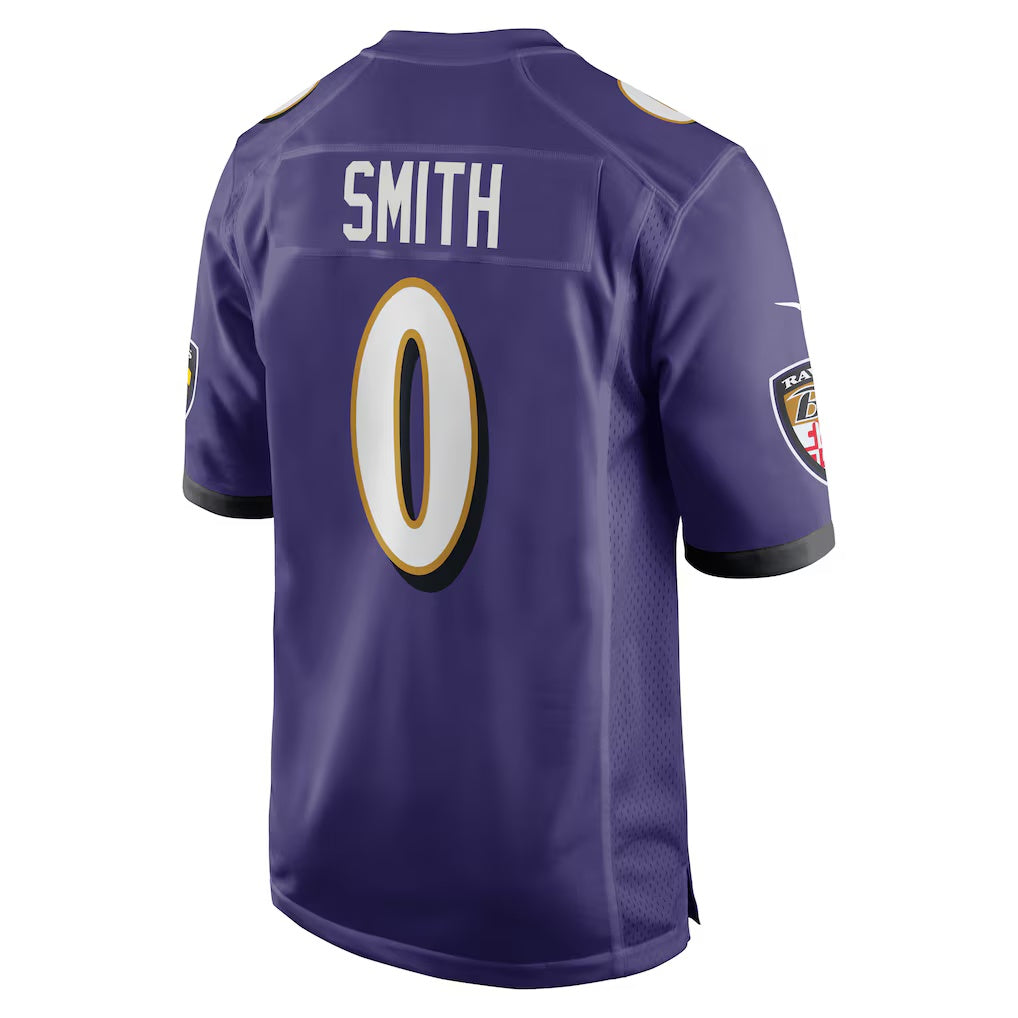 B.Ravens #0 Roquan Smith Purple KLUNKIM Team Game Jersey
