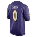 B.Ravens #0 Roquan Smith Purple KLUNKIM Team Game Jersey