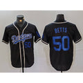 Los Angeles Dodgers #50 Mookie Betts Number Black KLUNKIM Cool Base With Patch Stitched Jerseys