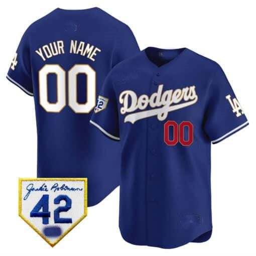 Custom Los Angeles Dodgers 2024 Jackie Robinson Patch Vapor Premier Limited Jersey - Royal KLUNKIM