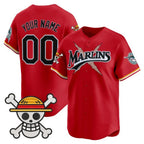 Custom Miami Marlins x One Piece Red KLUNKIM Vapor Premier Limited Jersey - Stitched