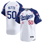 Los Angeles Dodgers #50 Mookie Betts Player White-Royal KLUNKIM Tokyo Series Vapor Premier Limited Stitched Jerseys