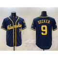 Milwaukee Brewers #9 Bob Uecker Navy KLUNKIM With Home Patch Limited Stitched Jersey