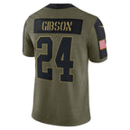W.Football Team #24 Antonio Gibson Olive KLUNKIM Salute To Service Limited Player Jersey