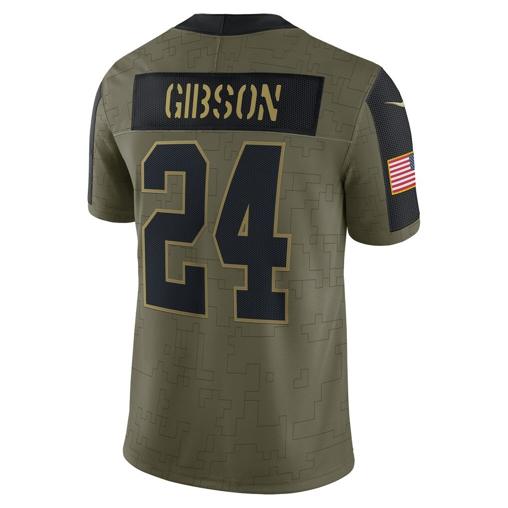 W.Football Team #24 Antonio Gibson Olive KLUNKIM Salute To Service Limited Player Jersey