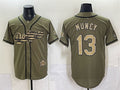 Los Angeles Dodgers #13 Max Muncy Olive KLUNKIM 2026 Armed Forces Day Stitched Jersey