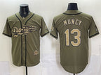 Los Angeles Dodgers #13 Max Muncy Olive KLUNKIM 2026 Armed Forces Day Stitched Jersey