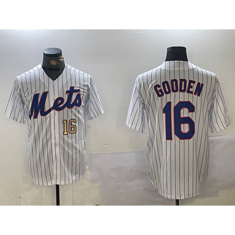 New York Mets #16 Dwight Gooden White KLUNKIM Cool Base Stitched Jerseys