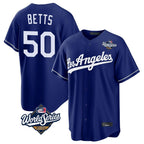 Los Angeles Dodgers #50 Mookie Betts Player Royal KLUNKIM World Series Game Stitched Jerseys