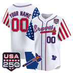 Custom Atlanta Braves America 250 Edition Vapor Premier Limited White KLUNKIM Stitched Jerseys