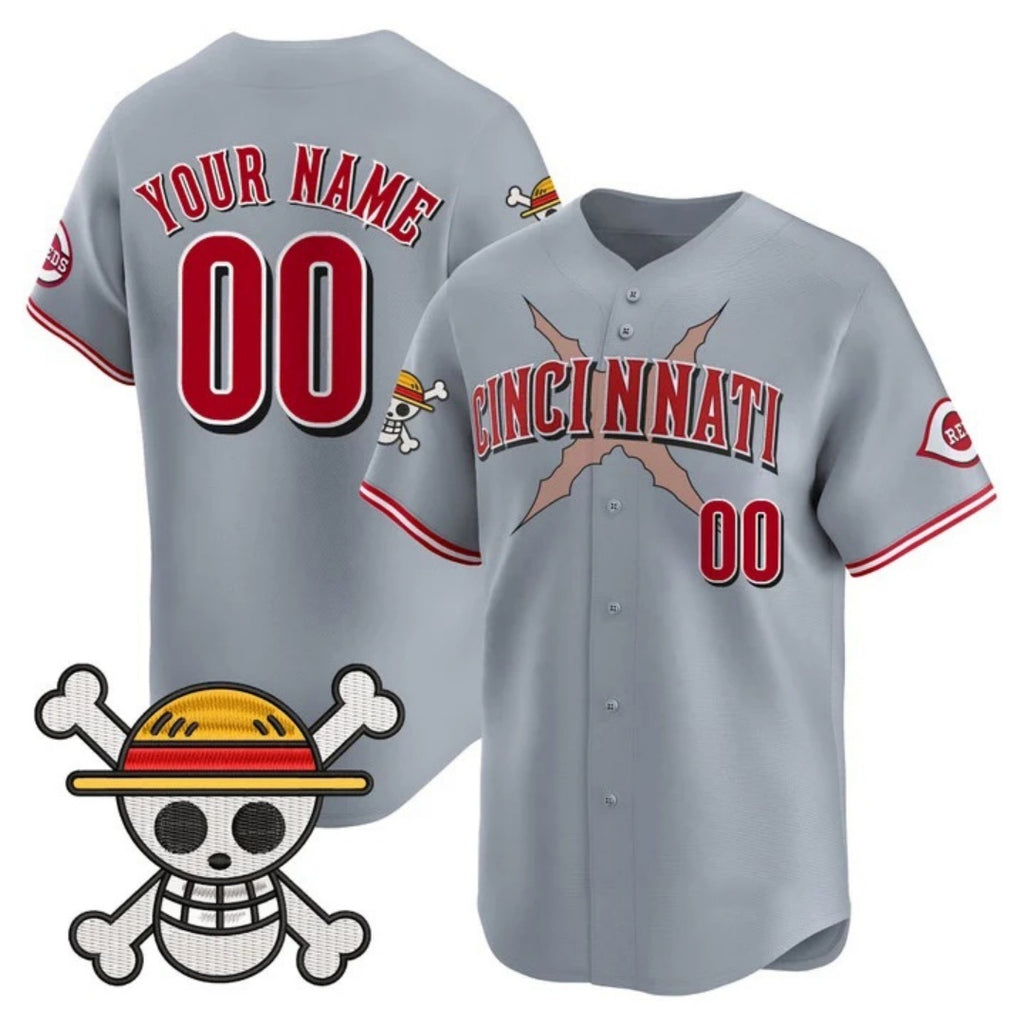 Custom Cincinnati Reds x One Piece Gray KLUNKIM Vapor Premier Limited Jersey - Stitched