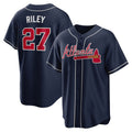 Atlanta Braves #27 Austin Riley Navy KLUNKIM Alternate Replica Jersey