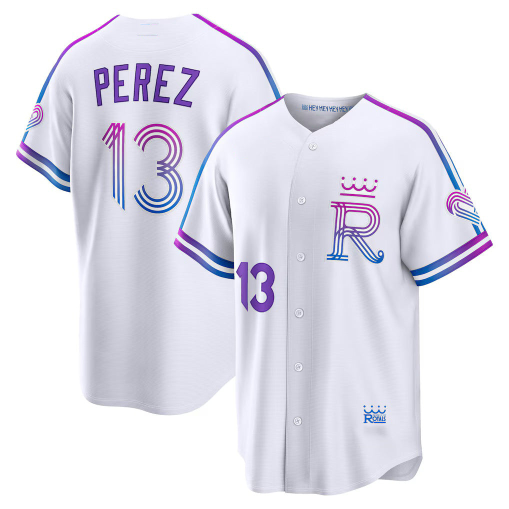 Kansas City Royals #13 Salvador Perez White KLUNKIM 2026 City Connect Stadium Jersey
