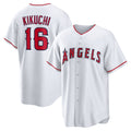 Los Angeles Angels #16 Yusei Kikuchi White KLUNKIM Home Replica Jersey