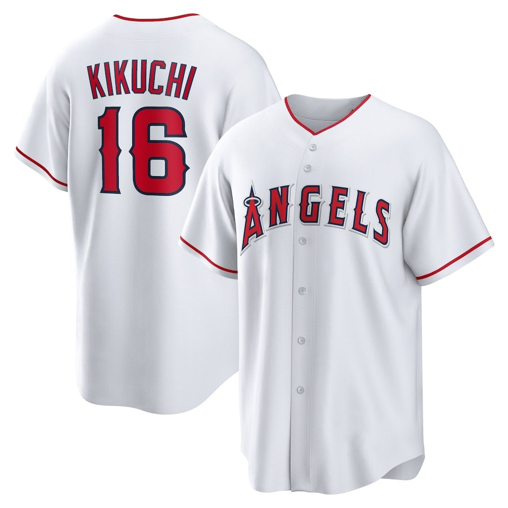 Los Angeles Angels #16 Yusei Kikuchi White KLUNKIM Home Replica Jersey