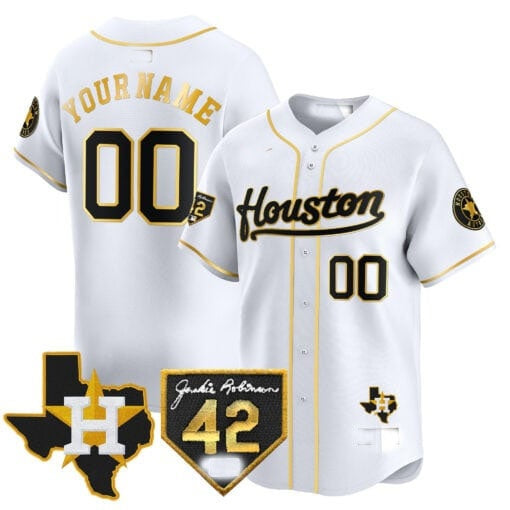 Custom Houston Astros 2024 Jackie Robinson Patch Vapor Premier Limited Jersey ¨C White KLUNKIM