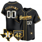Custom Houston Astros 2024 Jackie Robinson Patch Vapor Premier Limited Jersey ¨C All Stitched-Black KLUNKIM