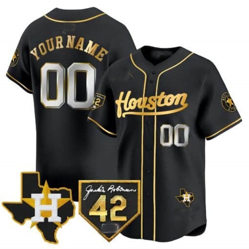 Custom Houston Astros 2024 Jackie Robinson Patch Vapor Premier Limited Jersey ¨C All Stitched-Black KLUNKIM
